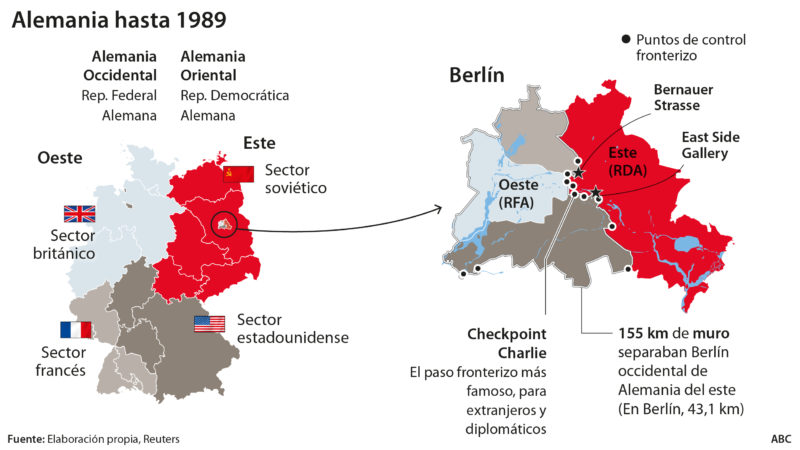 Mapa de Alemania hasta 1989