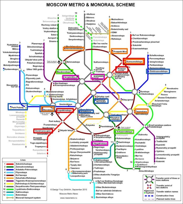 Mapa Metro de Moscú