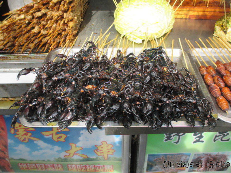 Escorpiones, Mercado de comidas Wangfujing, Beijing