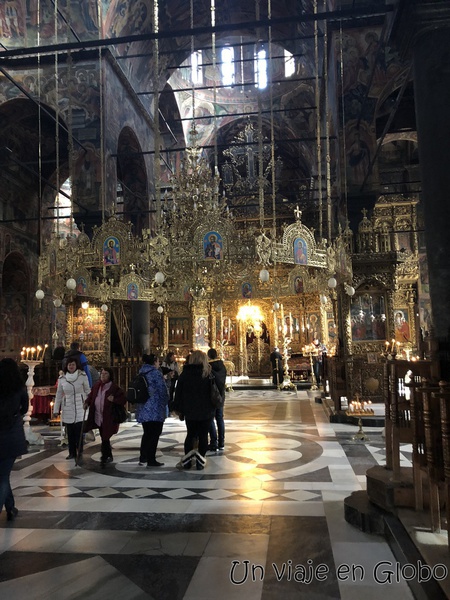 Interior Iglesia Monasterio Rila Bulgaria