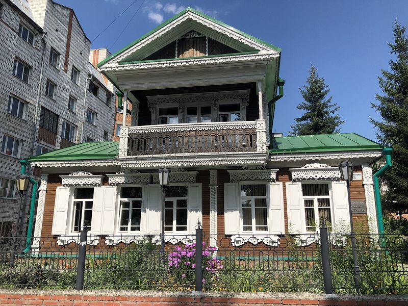 Casa típicas de la Siberia Novosibirsk