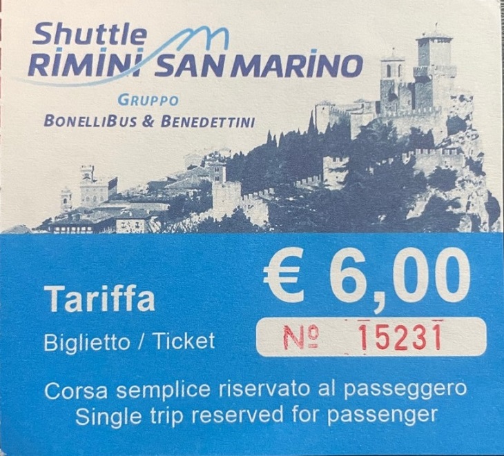 Ticket Autobus Rimini - San Marino