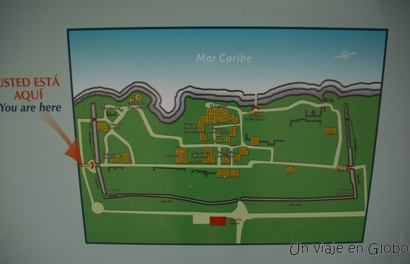 Mapa de que ver en las Ruinas de Tulum