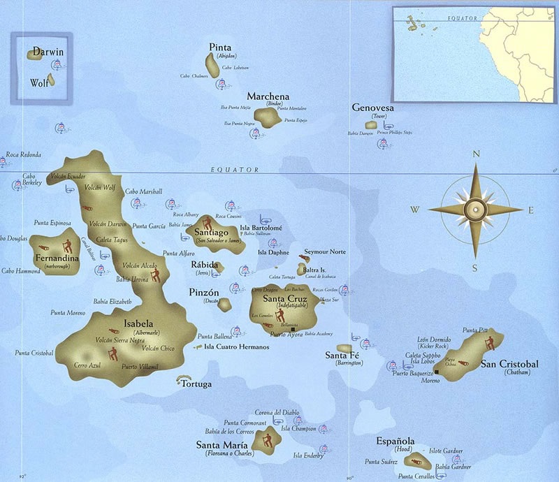 mapa Isla Galápagos