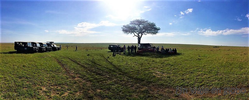 un viaje en globo en kenia